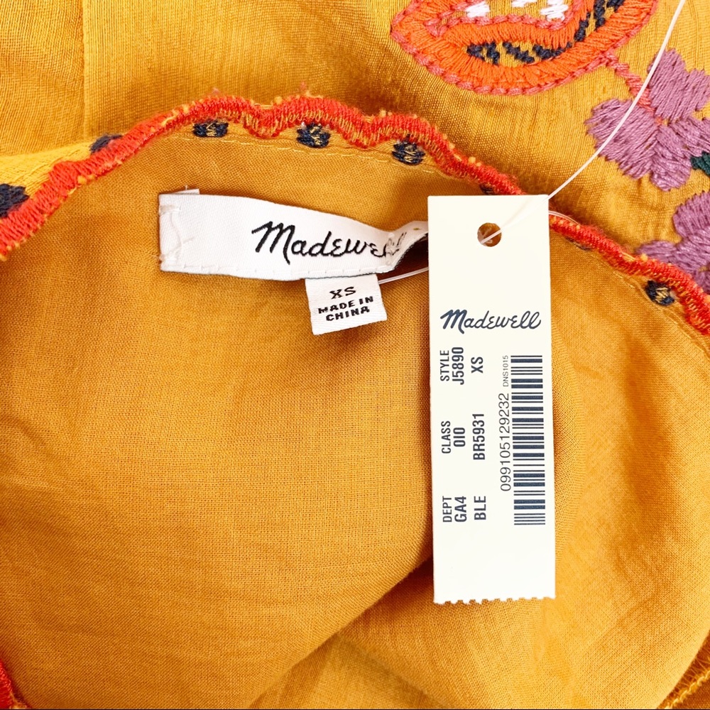 Madewell floral Embroidered Square-Neck Mini Dress - Picture 7 of 8